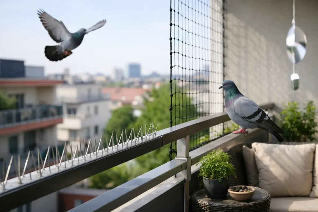 Die beste Taubenabwehr für Balkone finden