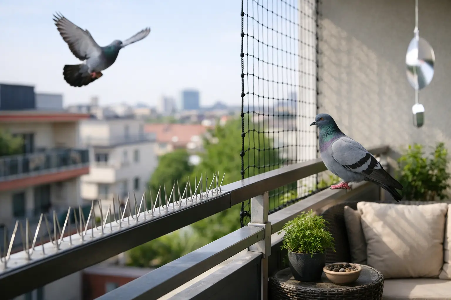 Die beste Taubenabwehr für Balkone finden