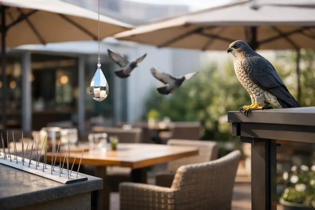 Vogelabwehr für Gastronomie-Außenbereiche